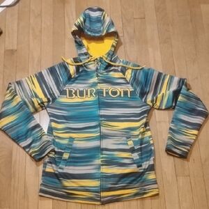 Burton Multicolor Striped Zip-Up Hoodie mens s fleece lined sweatshirt jacket ln